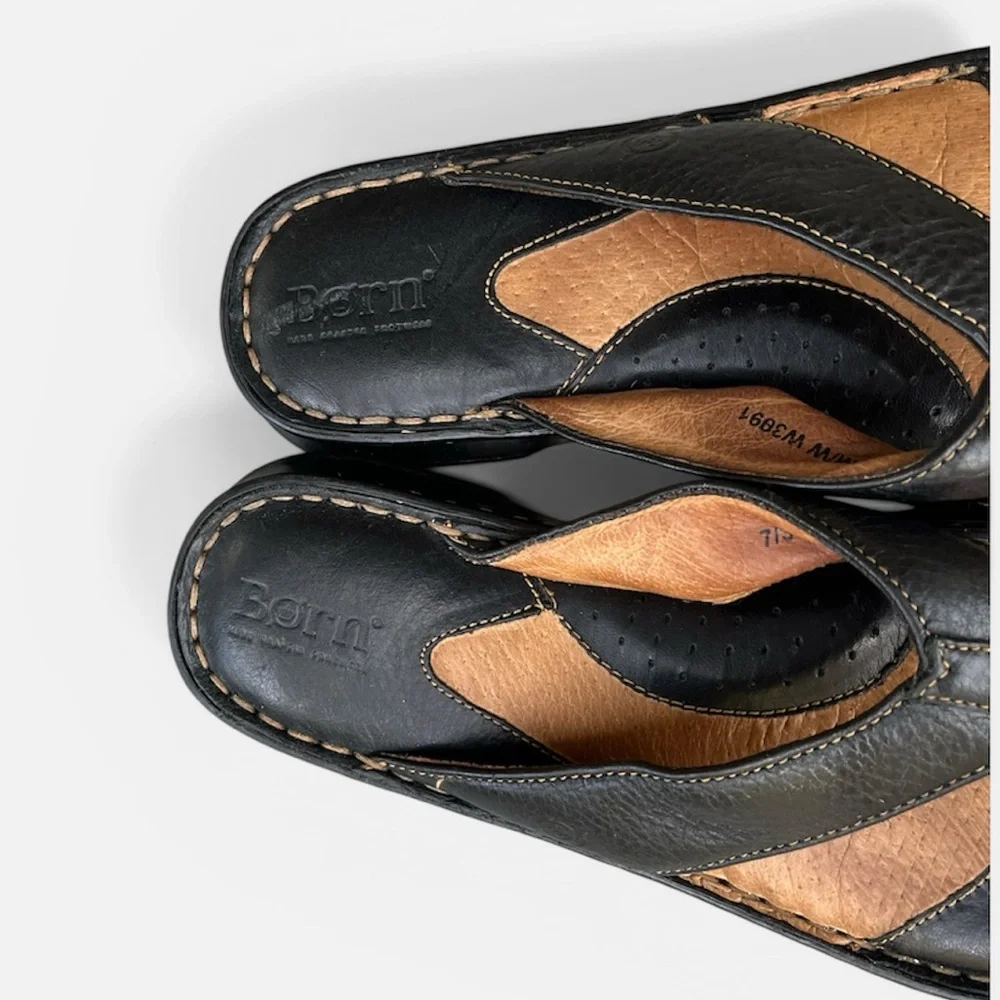 Born Opanka Hand Crafted Leather Thong Sandal in Brown Women’s Size 7